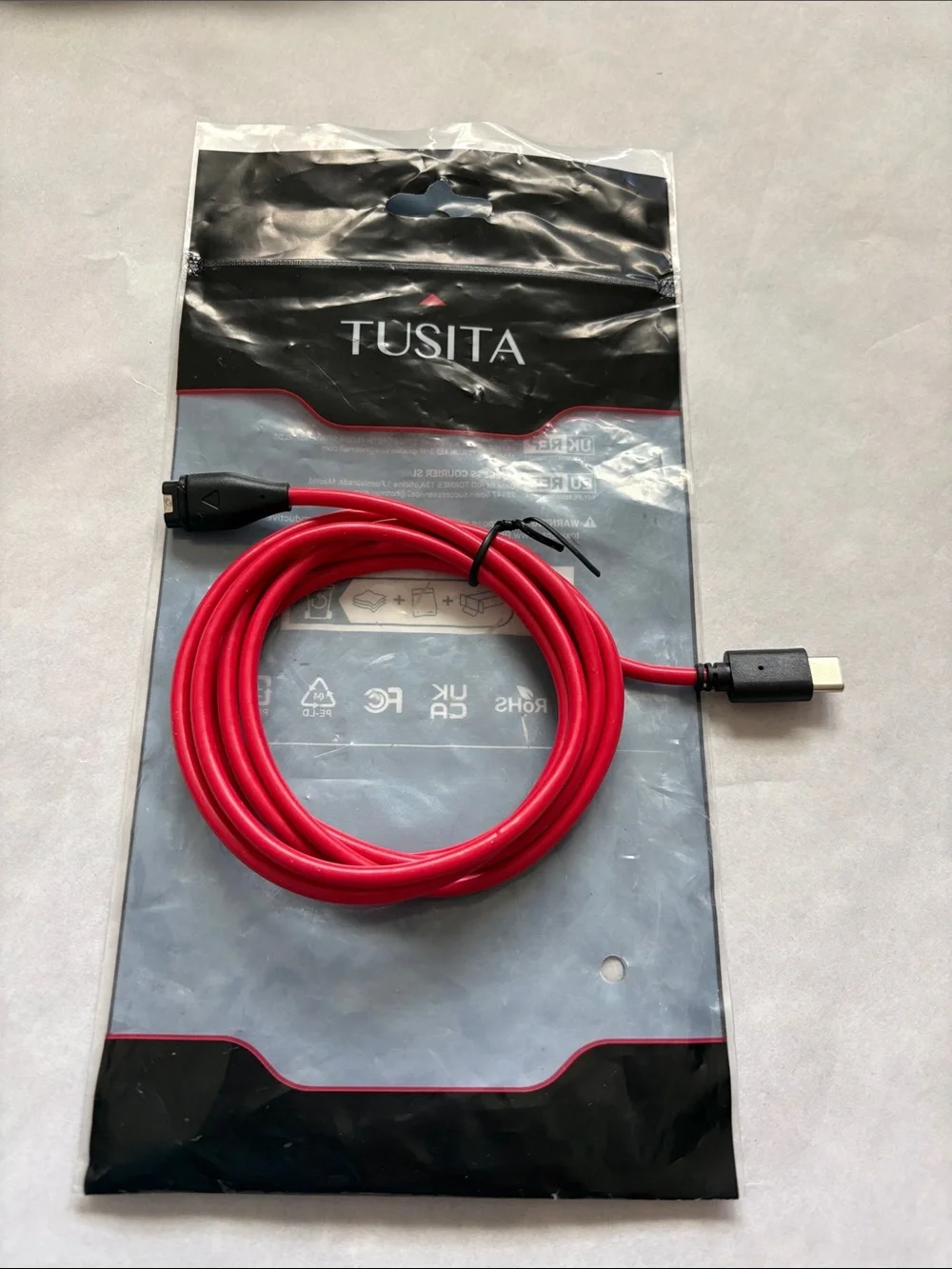 Charger USB-C Cable for some Garmin Watch Replacement red new 3 feet